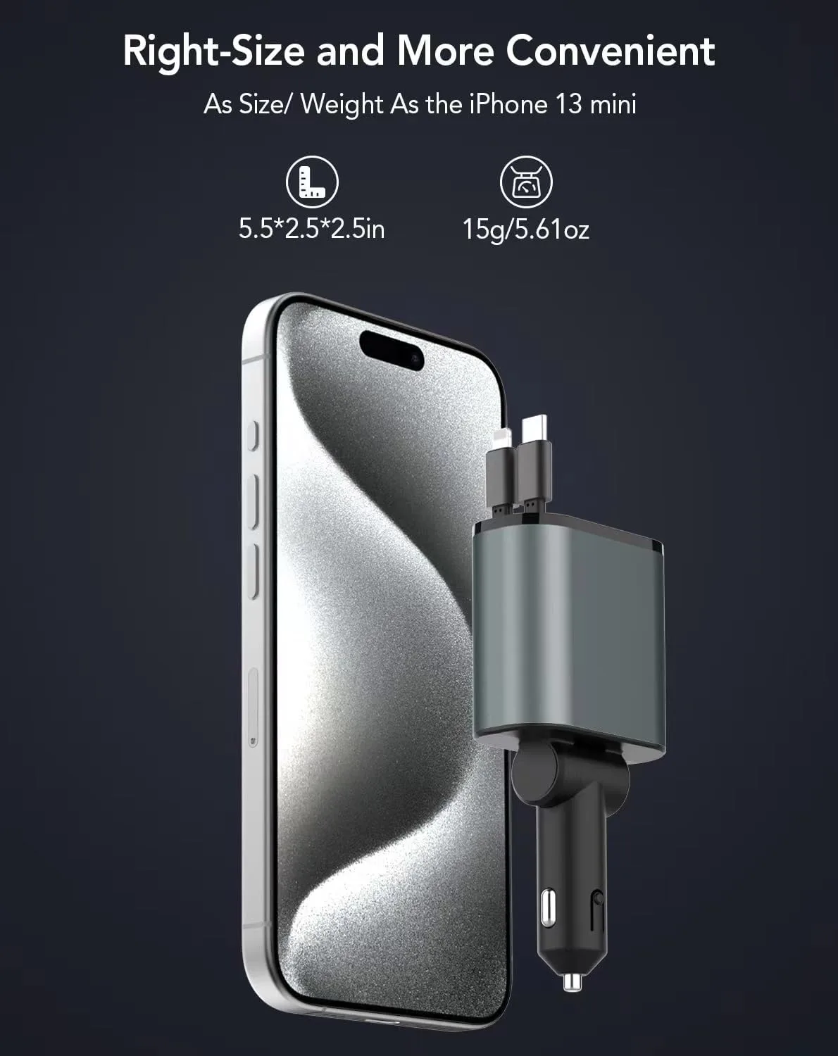 4-In-1 Retractable Car Mobile Fast Charger – Fast Charging Multi-Cable USB Car Charger for All Devices - Image 6