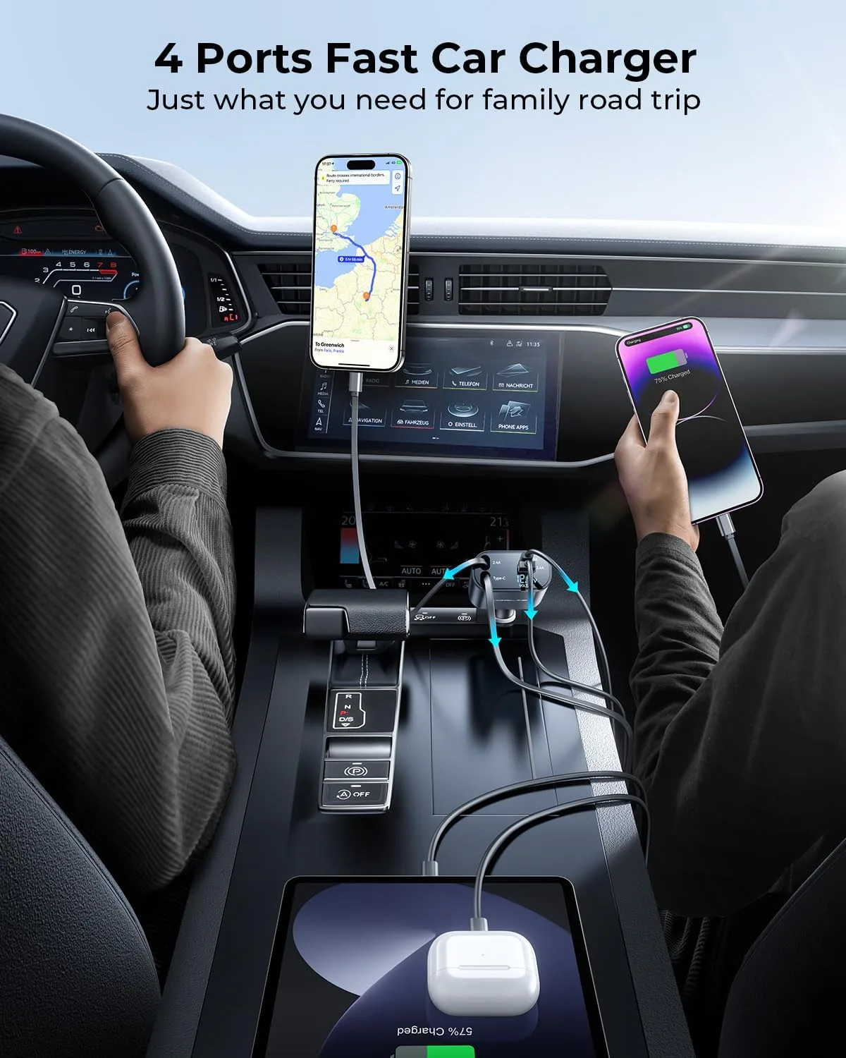 4-In-1 Retractable Car Mobile Fast Charger – Fast Charging Multi-Cable USB Car Charger for All Devices - Image 5