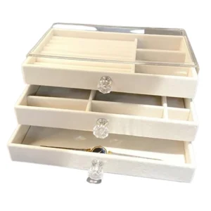 Acrylic Velvet Jewelry Box – 3-Layer Luxury Organizer for Precious Accessories