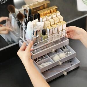 Acrylic Velvet Jewelry Box – 3-Layer Luxury Organizer for Precious Accessories