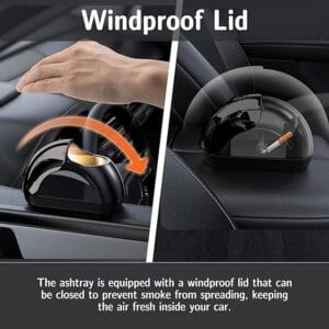 Alternative view of Car Ashtray with Lid – Portable Automotive Ashtray for Car Door & Cup Holder | Smoke-Free, Odor-Blocking Design