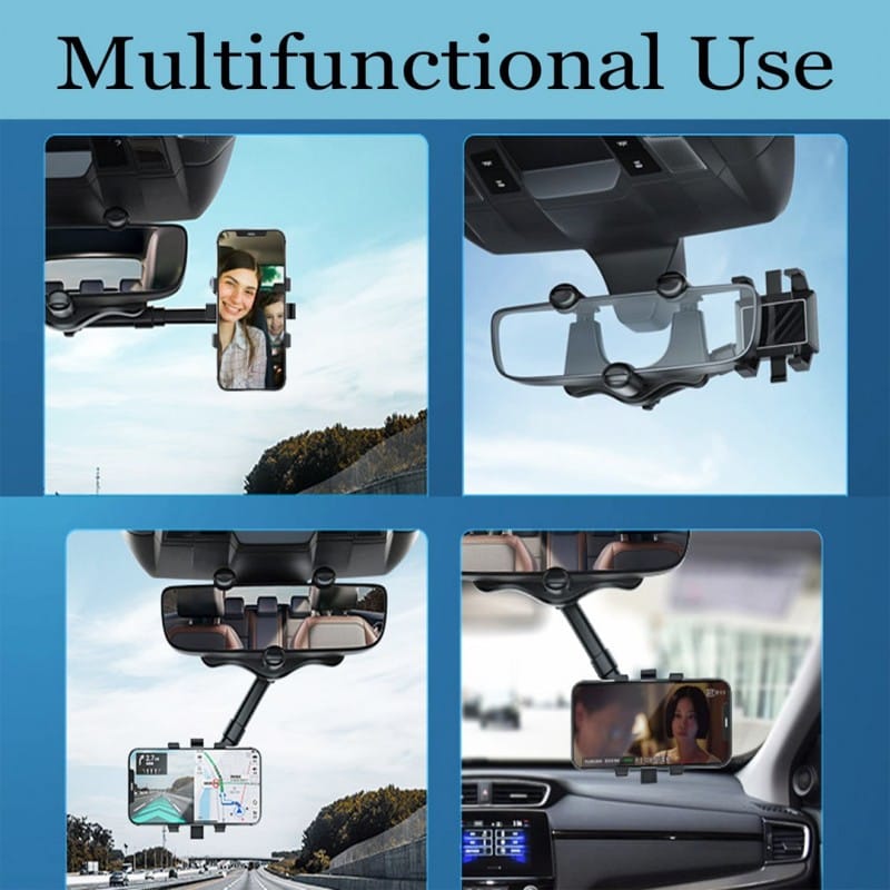 Universal 360° Car Rearview Mirror Phone Holder – Adjustable Rotating Mobile Mount for Safe Driving - Image 5