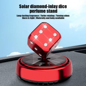 Alternative view of Crystal Dice Car Solar Fragrance Diffuser – Rotating Dashboard Air Freshener with Aromatherapy Scent