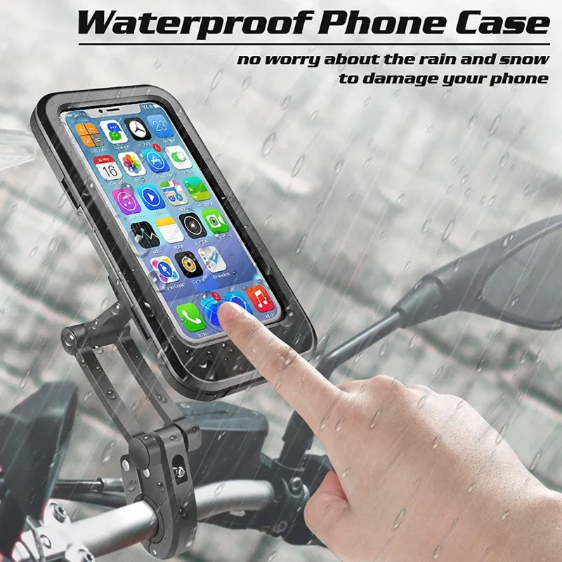 Waterproof Bike Phone Mount – 360° Handlebar Mobile Holder with Touch-Friendly Case for Bicycles & Motorbikes - Image 5