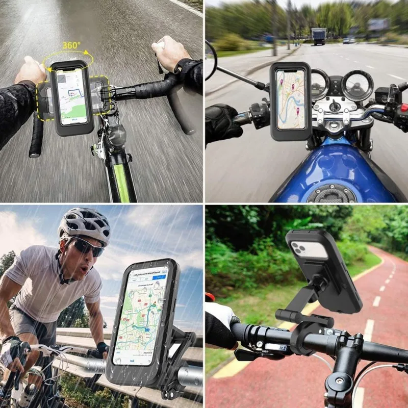 Waterproof Bike Phone Mount – 360° Handlebar Mobile Holder with Touch-Friendly Case for Bicycles & Motorbikes - Image 4