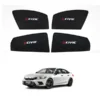 Honda Civic High Quality Sun Shade with Logo 4Pcs – Black – 2022-2023