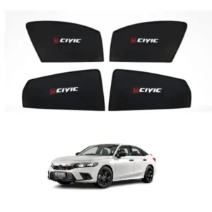 Honda Civic High Quality Sun Shade with Logo 4Pcs – Black – 2022-2023