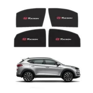 Hyundai Tucson High Quality Sun Shade with Logo 4Pcs – Black – 2018-2023
