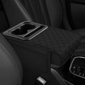 Universal Car Armrest Box with Soft Cushion, Storage & Cup Holder