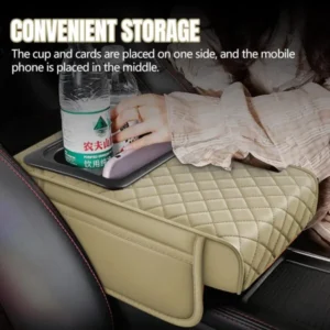 Universal Car Armrest Box with Soft Cushion, Storage & Cup Holder