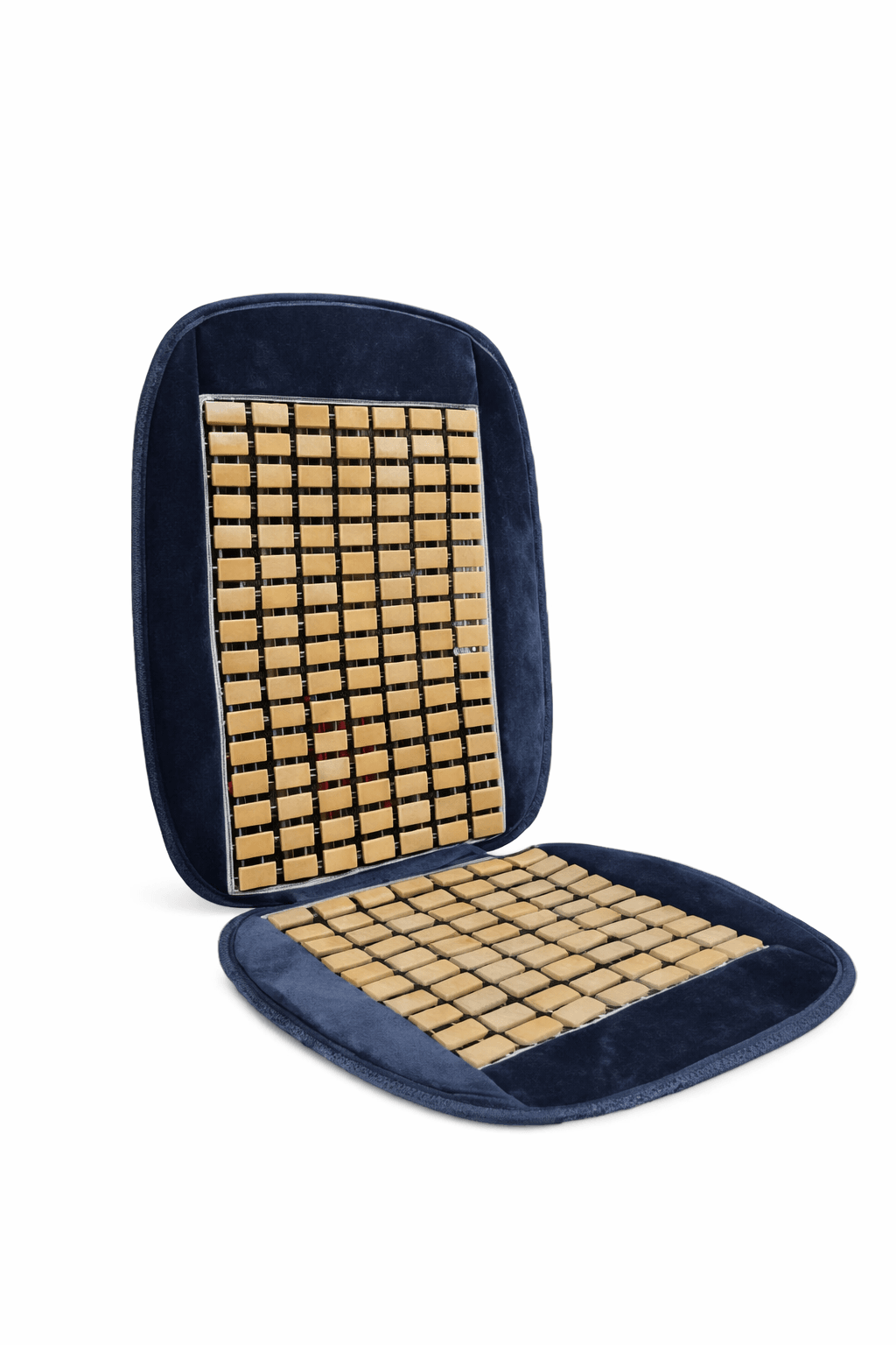 Plush Velvet Flat Massage Wooden Bead Car Seat Cover