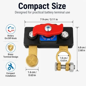 Alternative view of Universal Car Battery Disconnect Switch | Benefits for Battery Protection & Security