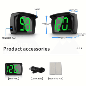 Heads up Display for Cars, Car HUD, Head up Display for Car, Digital GPS HUD Speedometer, USB Cable Plug and Play, Automatic Brightness Adjustment, Large Font Display