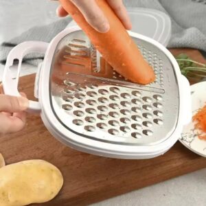 4-in-1 Multi Grater with Container Case & Plastic Lid Cover – Cheese & Veggie Grater