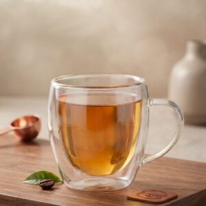 Alternative view of Double Wall Glass Cup — Elegant Look, Comfortable Grip and  Hot/Cold Drinks