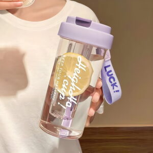 Alternative view of 600ml Large Capacity plastic straw cup  Random colors