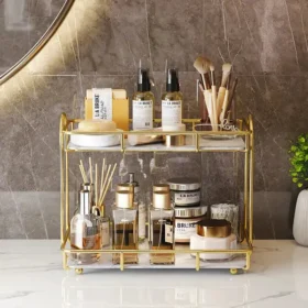 2-Layer Cosmetic Organizer Shelf for Makeup and Skincare