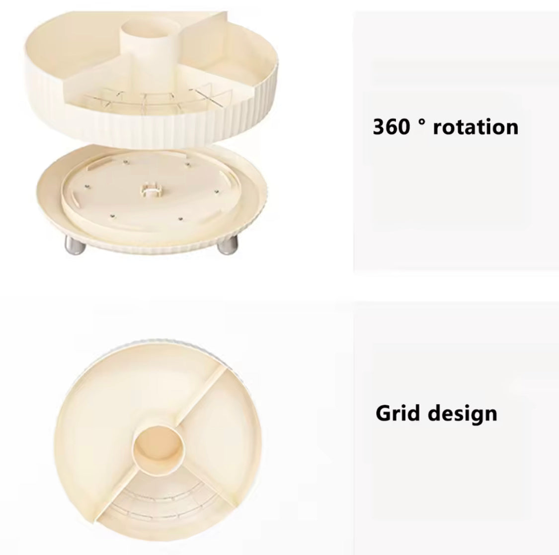 360° Rotating Cosmetic Organizer Tray – Luxury Makeup Storage - Image 4