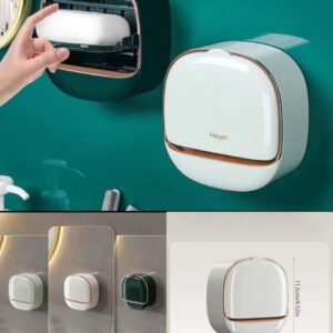 Wall Mounted Soap Holder With Lid And Drain Tray