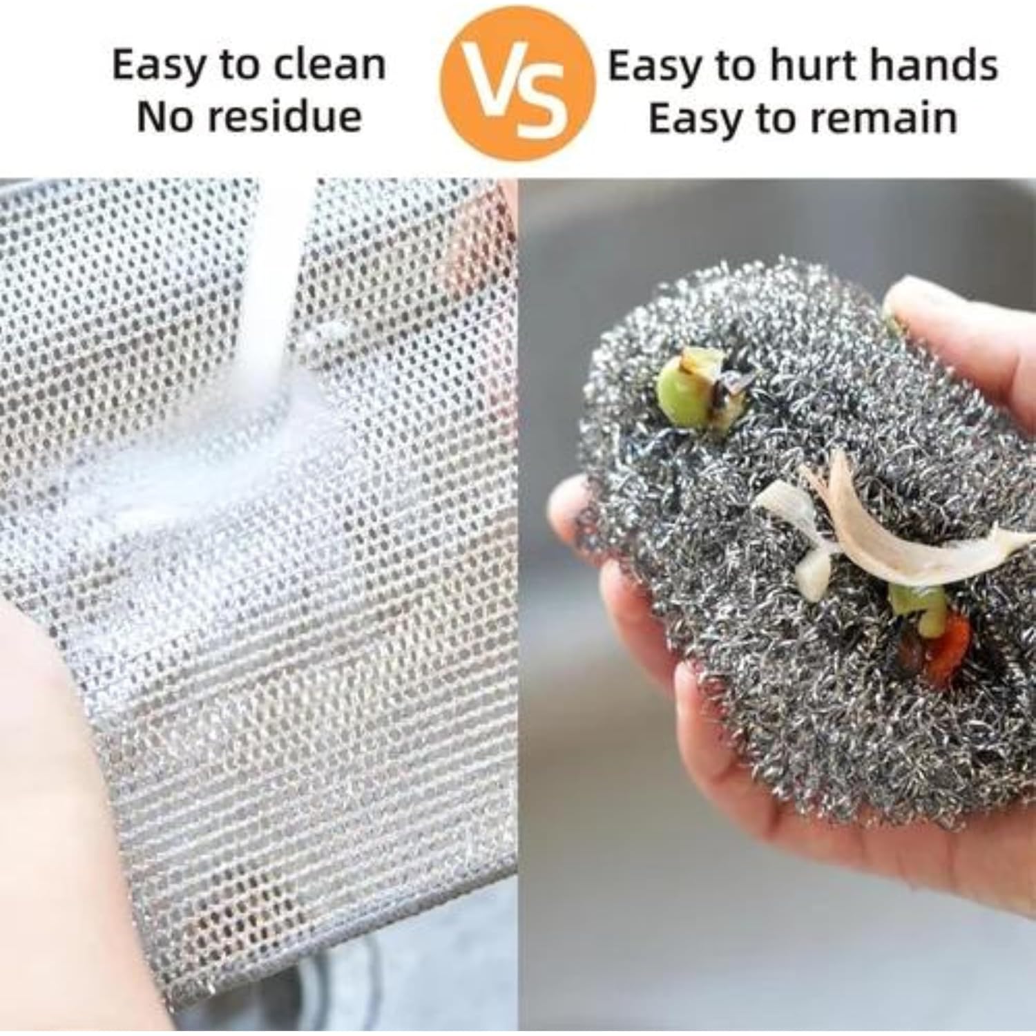 Pack of 10 Kitchen Steel Mesh Wire DisWasher Cleaning Cloth Piece - Image 2