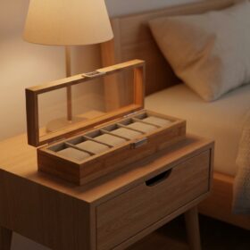 Premium Luxury Bamboo Watch Organizer