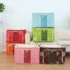 66L foldable covered storage box organizer with steel frame and random print