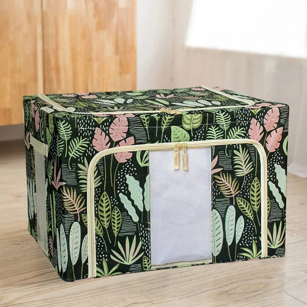 66L Foldable Steel Frame Storage Box Organizer – Covered Storage Box - Image 3