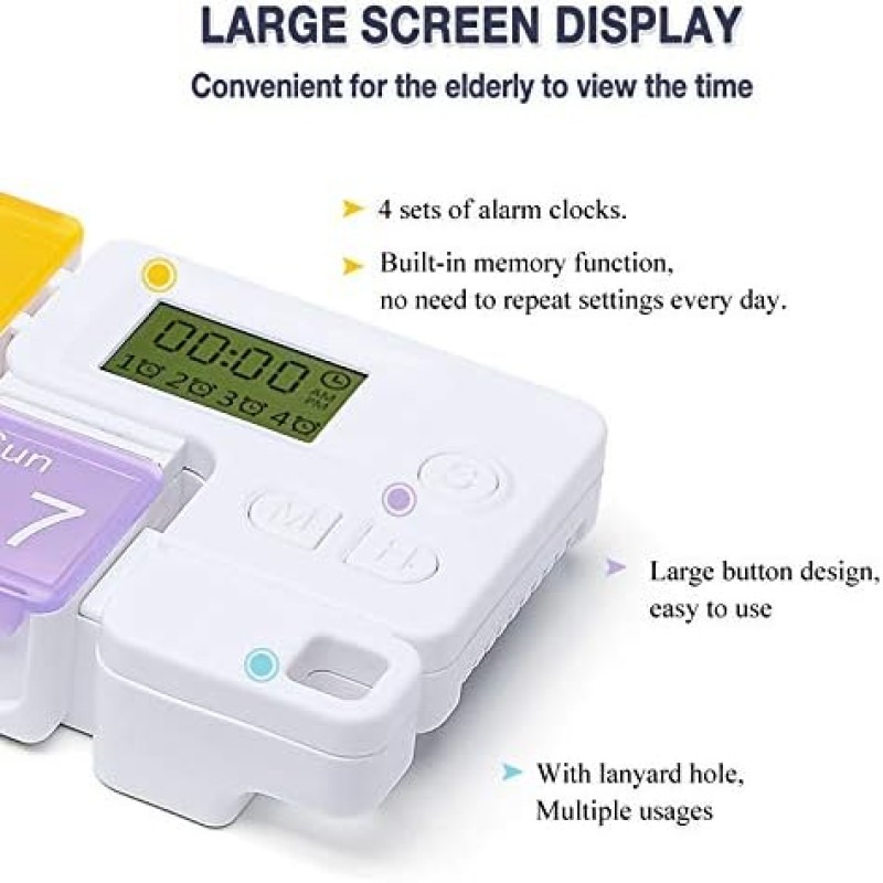 7 Day Pill Dispenser Organizer with Reminder Alarm – Portable Medicine Box - Image 4