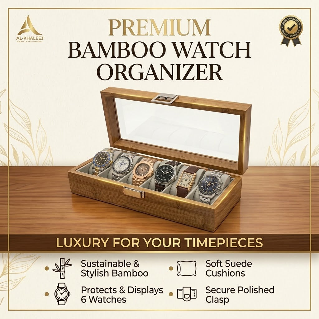 Premium Luxury Bamboo Watch Organizer - Image 4
