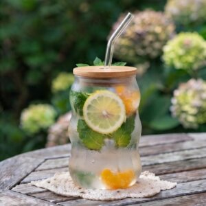 Alternative view of Premium Glass Mason Jar with Bamboo Lid & Glass Straw