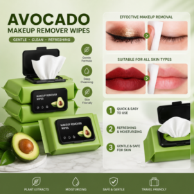 80 PCS Avocado Makeup Remover Wipes