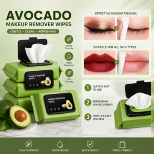 80 PCS Avocado Makeup Remover Wipes