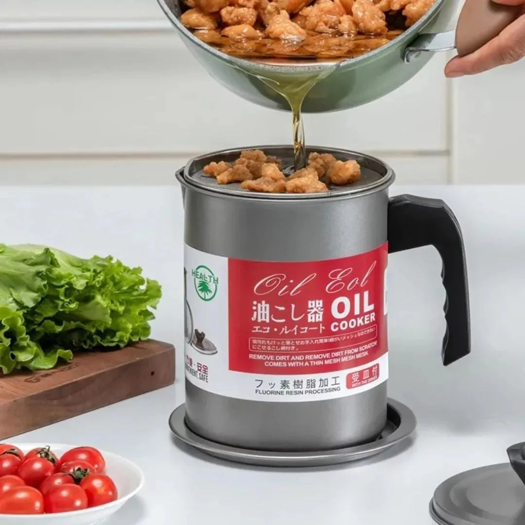 Kitchen Cooking Oil Separator Filter Pot Stainless Steel – 1.4L - Image 3