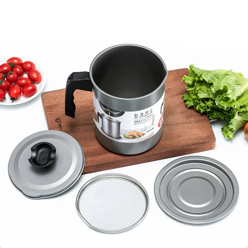 Kitchen Cooking Oil Separator Filter Pot Stainless Steel – 1.4L - Image 4