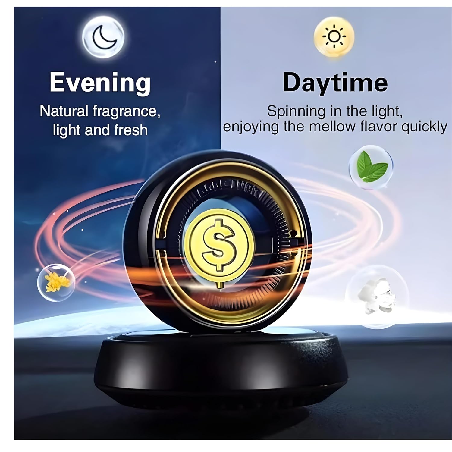 Good Luck Solar Car Air Freshener – Dashboard Aromatherapy Diffuser with Fragrance Tablet - Image 10