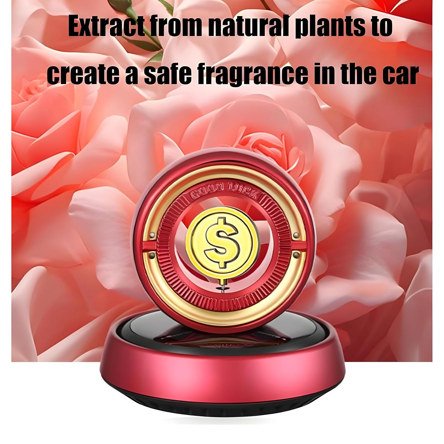 Good Luck Solar Car Air Freshener – Dashboard Aromatherapy Diffuser with Fragrance Tablet - Image 2