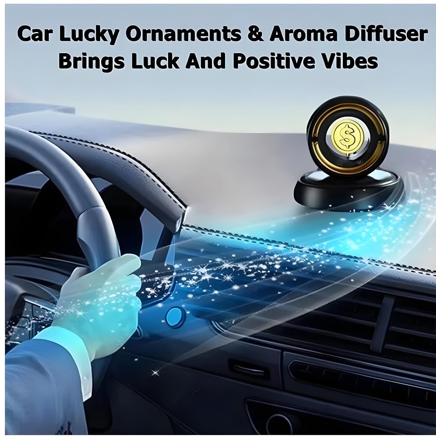 Good Luck Solar Car Air Freshener – Dashboard Aromatherapy Diffuser with Fragrance Tablet - Image 8