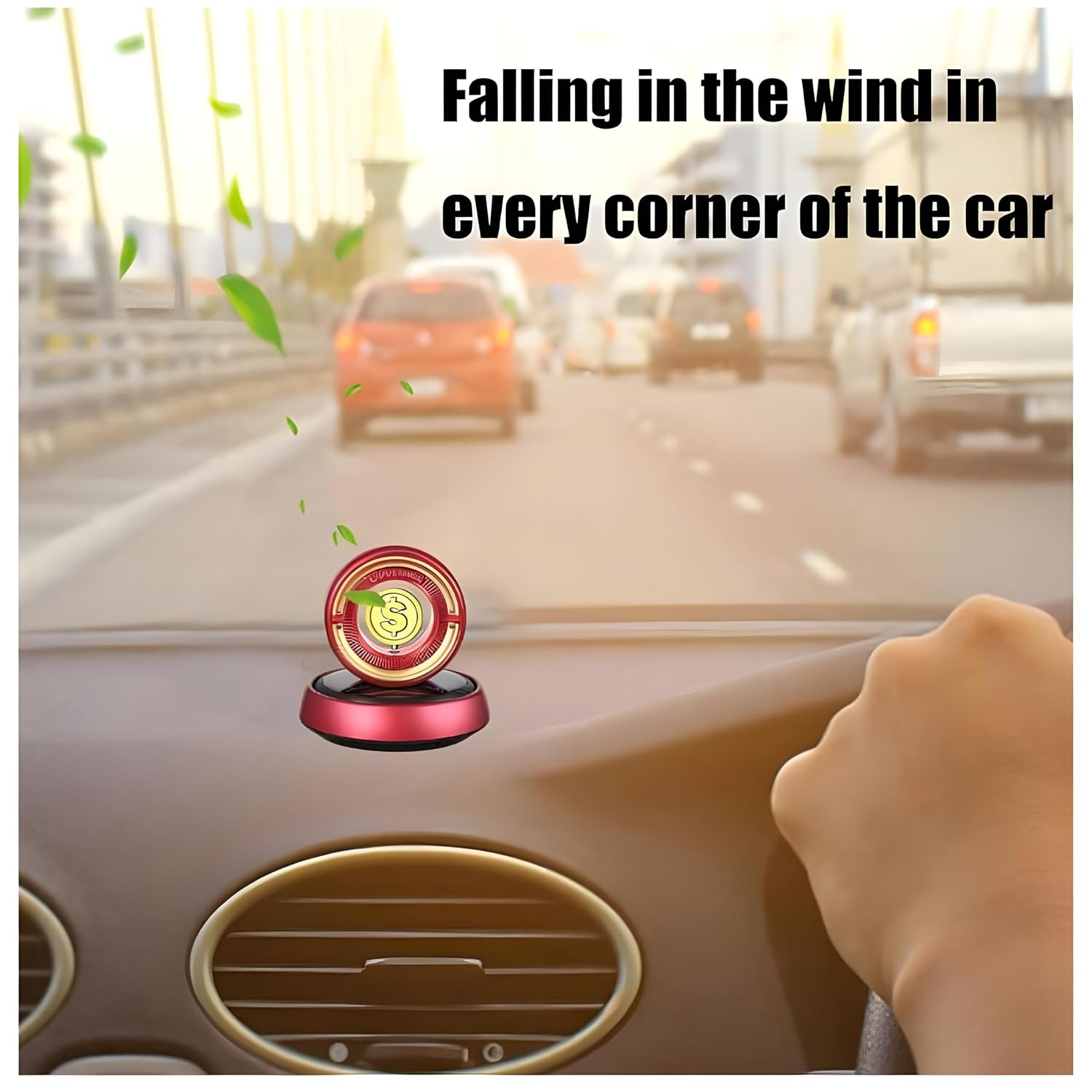 Good Luck Solar Car Air Freshener – Dashboard Aromatherapy Diffuser with Fragrance Tablet - Image 3