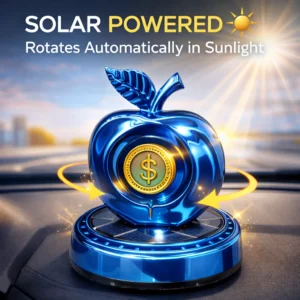 Solar Powered Rotating Apple Dashboard Ornament