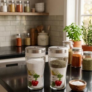 Modern Kitchen Glass Seasoning Shaker Set
