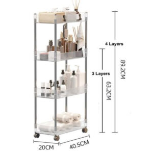 Premium acrylic luxury trolley for organizing beauty products and household essentials