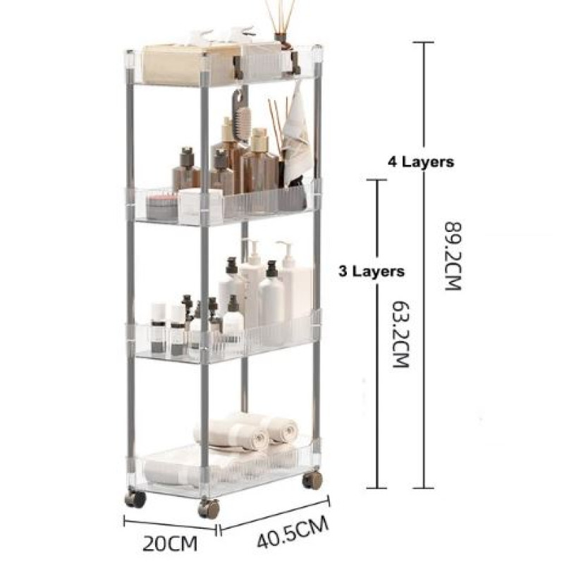 Premium acrylic luxury trolley for organizing beauty products and household essentials