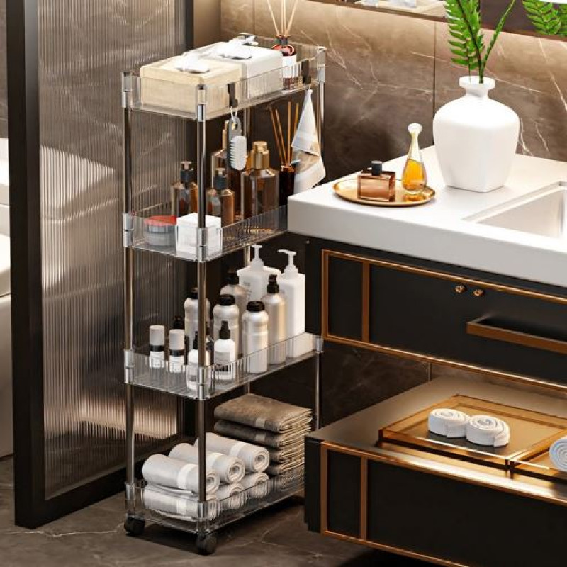 Premium acrylic luxury trolley for organizing beauty products and household essentials