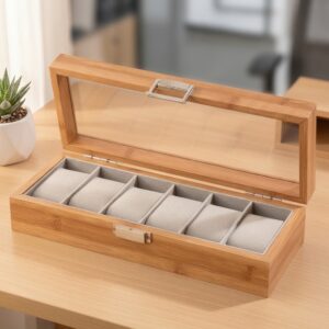 Alternative view of Premium Luxury Bamboo Watch Organizer