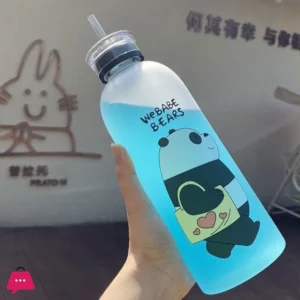 Alternative view of Cute Bear Water Bottle with Double Cap – Reusable Drinking Bottle - 1000ml