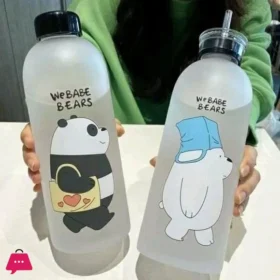 Cute bear bottle with double cap design