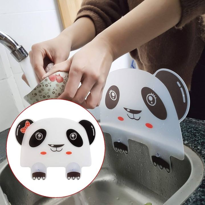 Kitchen Sink Guard, Cute Panda Anti Water Baffle Board with Attached Kitchen Sink Tool - Image 3