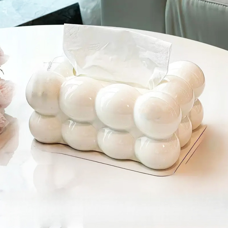 Bubble Design Tissue Box – Decorative Bubble-Shaped Tissue Holder - Image 2