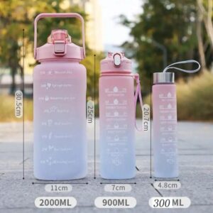 Alternative view of Pack of 3 Rainbow Colour Motivational Bottles