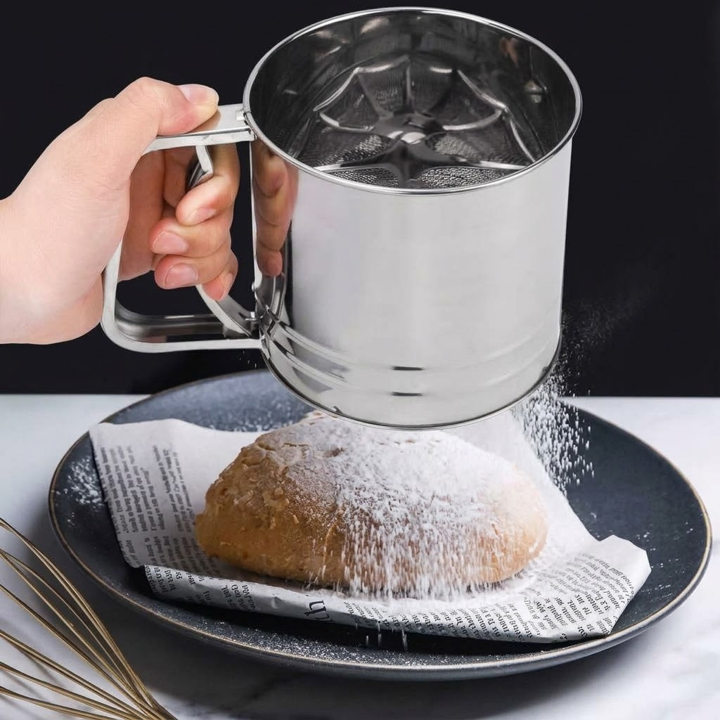 Stainless Steel Flour Sifter Durable Fine Mesh Sifter for Baking